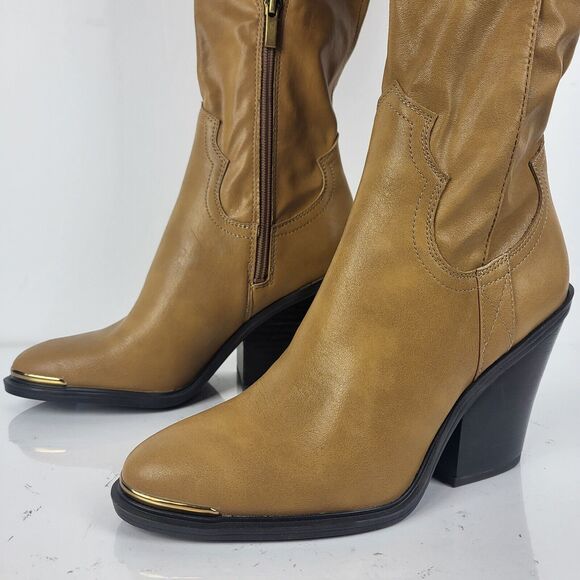 Franco Sarto L-Glenice 2 Knee High Women's Boot Camel Tan western Size 7.5 M - Picture 5 of 16
